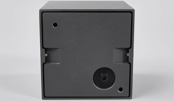 Lampa sufitowa LED Lucande Tanea, 10x10 cm, ciemnoszara, IP54 Tanea, aluminiowy / szary / cynkowy, aluminium, nowoczesny