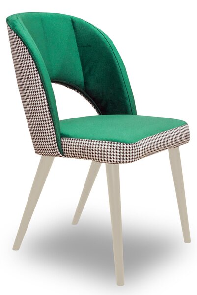 ZESTAW MEBLI: Stół okrągły Kloze 110 + 40 cm + 4 krzesła KW 112 Pepitka