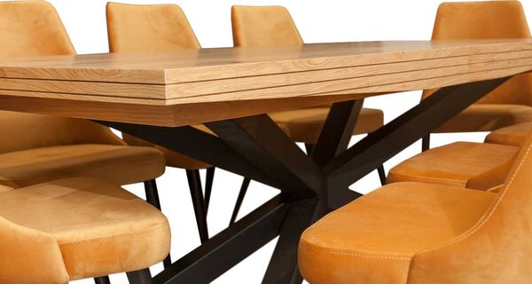 Stół rozkładany SJ50 160/88 + 2x40 cm wkładka + 4 krzesła KJ kubełek OLO