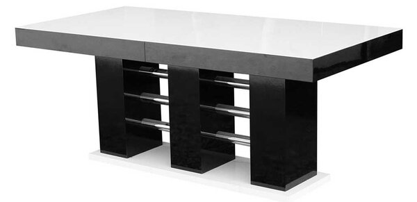 ZESTAW mebli: Stół rozkładany SJ34 200/98 cm + 2x50 cm + 6 krzeseł KJ45 Komin skośny