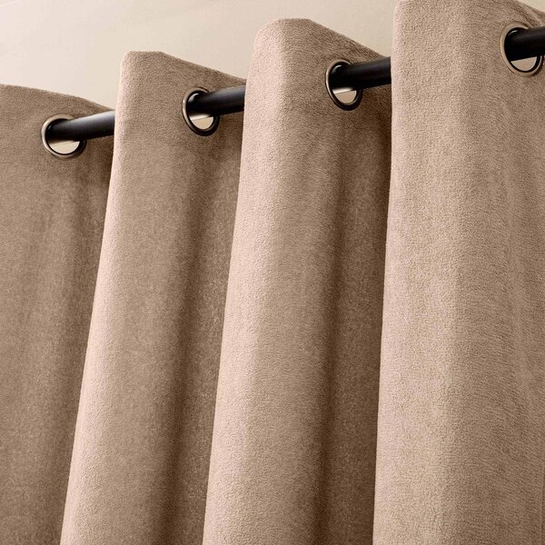 Jasnobrązowa zasłona z materiału bouclé 140x260 cm Winona – douceur d'intérieur
