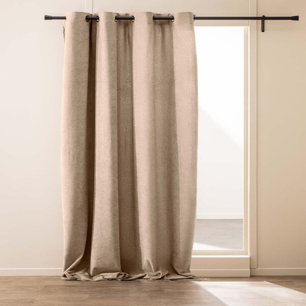 Jasnobrązowa zasłona z materiału bouclé 140x260 cm Winona – douceur d'intérieur