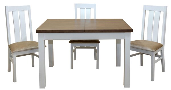 ZESTAW MEBLI: Stół Bartek 130 cm + wkładka wraz z 4 Krzesłami KJ20