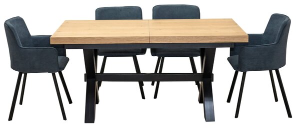ZESTAW MEBLI: Stół Sj49 160/88 + 40 cm + 6 krzeseł KW101