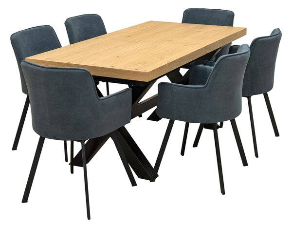ZESTAW MEBLI: Stół Sj49 160/88 + 40 cm + 6 krzeseł KW101