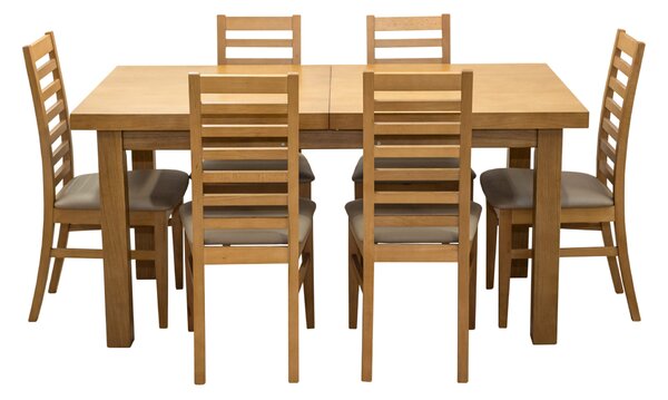 ZESTAW MEBLI Stół Orfeusz SW3 160/90 + 2x40 cm + 6 krzeseł KW83