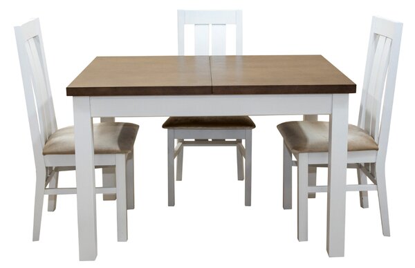ZESTAW MEBLI: Stół Bartek 130 cm + wkładka wraz z 4 Krzesłami KJ20