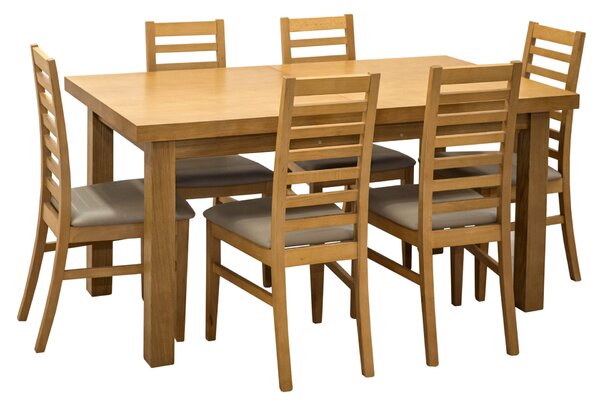 ZESTAW MEBLI Stół Orfeusz SW3 160/90 + 2x40 cm + 6 krzeseł KW83