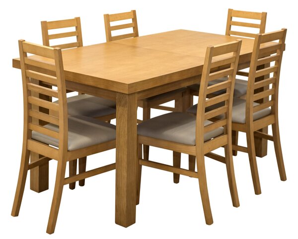 ZESTAW MEBLI Stół Orfeusz SW3 160/90 + 2x40 cm + 6 krzeseł KW83