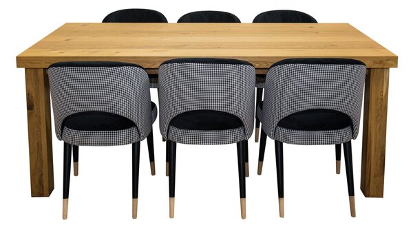 ZESTAW MEBLI: Stół Orfeusz 200/100 cm +2x 50cm + 6 krzeseł KW112 Pepitka