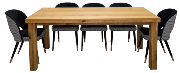 ZESTAW MEBLI: Stół Orfeusz 200/100 cm +2x 50cm + 6 krzeseł KW112 Pepitka
