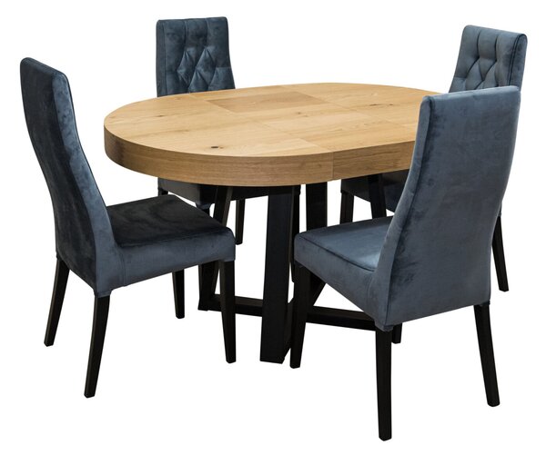 Designerski Stół SJ971 rozkładany 100+ 40 cm wkładka + 4 krzesła Wiktor J