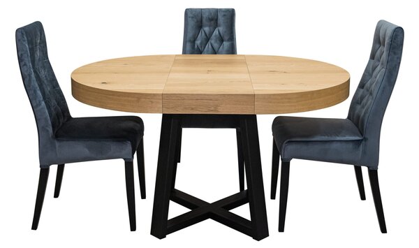 Designerski Stół SJ971 rozkładany 100+ 40 cm wkładka + 4 krzesła Wiktor J
