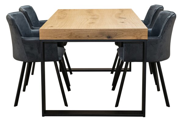 Designerski Stół rozkładany SJ51 140/80 + 40 cm + 6 krzeseł KW101