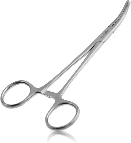 Szczypce, wygięte, długość 16 cm, wykonane ze stali nierdzewnej, do użytku w kuchni