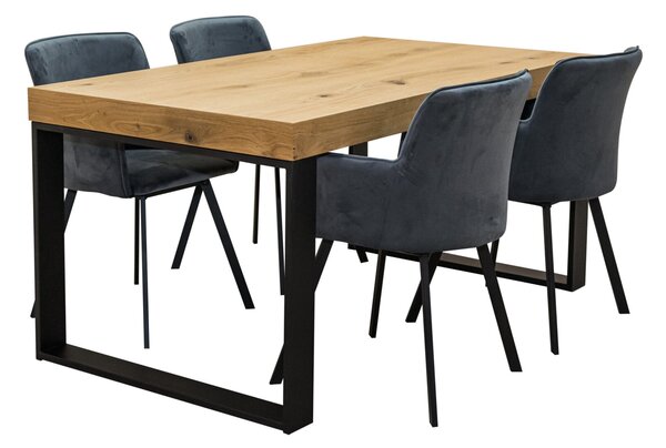 Designerski Stół rozkładany SJ51 140/80 + 40 cm + 6 krzeseł KW101