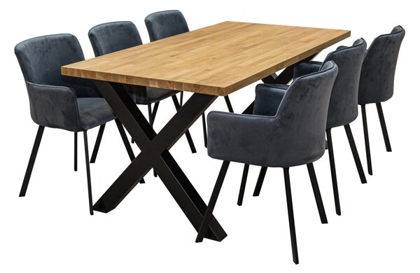 ZESTAW MEBLI: Designerski Stół Carbon dł.160 cm + 6 krzeseł KW101