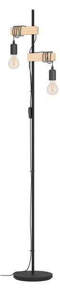 Lampa stojąca LED w czarno-naturalnym kolorze (wysokość 166,5 cm) TOWNSHEND – EGLO