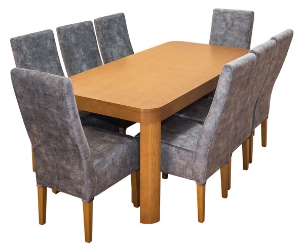 ZESTAW MEBLI: Rozkładany Stół Borys 180/220 cm + wkładka 40 cm oraz 6 krzeseł KJ41