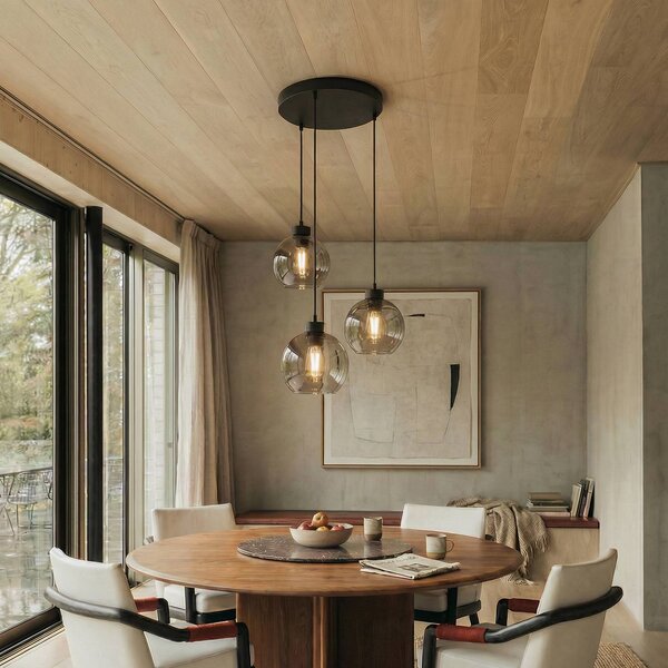 Lampa wisząca szklana Cubus TK Lighting, możliwość ściemniania, czarny, salon / jadalnia, szkło, nowoczesny