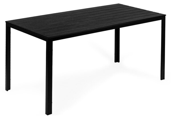 Stół ogrodowy 6-osobowy 156x78 cm polywood meble na taras czarny MultiGarden
