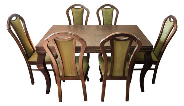 ZESTAW MEBLI: Rozkładany Stół Totti 160/90 cm + 2x40 cm + 6 Krzeseł KW15