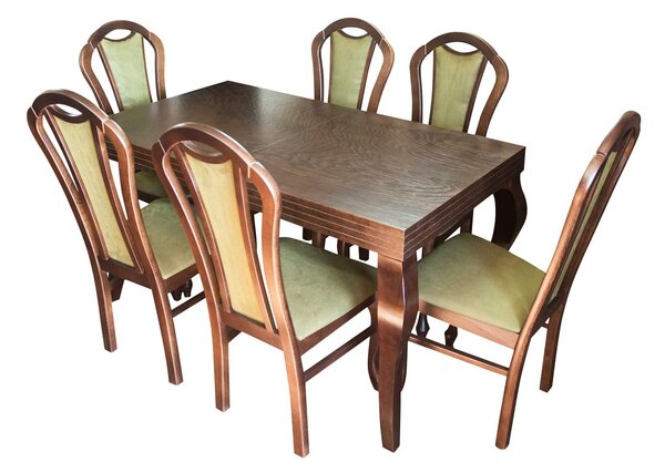 ZESTAW MEBLI: Rozkładany Stół Totti 160/90 cm + 2x40 cm + 6 Krzeseł KW15
