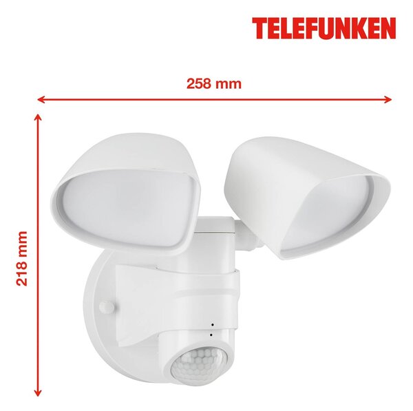 Telefunken Lampa zewnętrzna z czujnikiem ruchu Bilbao, biały / opal, tworzywo sztuczne, nowoczesny