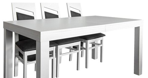 ZESTAW MEBLI: Rozkładany Stół BASIA 160 cm + 2x40 cm + 6 Krzeseł MARIKA