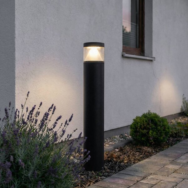 Słupek oświetleniowy LED Darja Lucande, aluminiowy / szary / cynkowy, aluminium, nowoczesny
