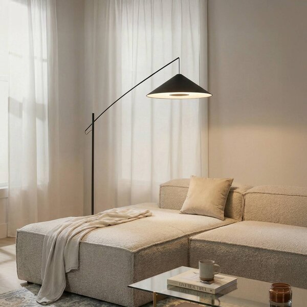 Lampa łukowa - lampa stojąca Poise Nowodvorski Lighting, czarny, salon / jadalnia, metal, nowoczesny