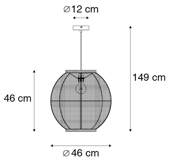 Orientalna lampa wisząca brązowa 46 cm - Rob
