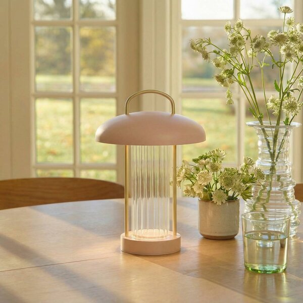 Nordlux Lampa stołowa LED Mirano, możliwość ściemniania, fioletowy / różowy / bladoróżowy, salon / jadalnia, metal, skandynawski