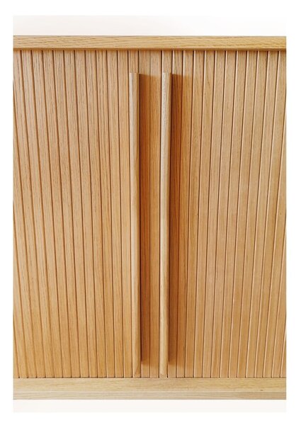 Wysoka komoda w dekorze dębu z drzwiami przesuwnymi 83x95 cm Rove – Woodman