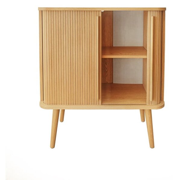 Wysoka komoda w dekorze dębu z drzwiami przesuwnymi 83x95 cm Rove – Woodman