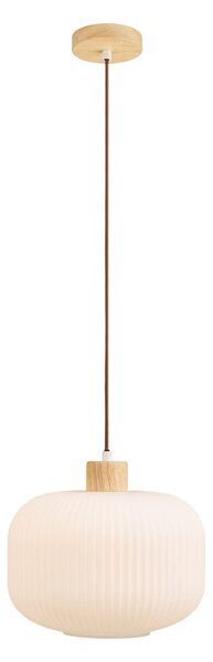 Biała lampa wisząca ze szklanym kloszem ø 30 cm Argalo – House Nordic