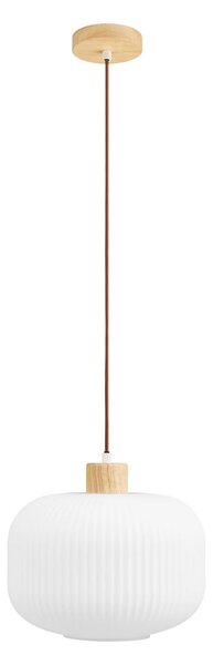 Biała lampa wisząca ze szklanym kloszem ø 30 cm Argalo – House Nordic