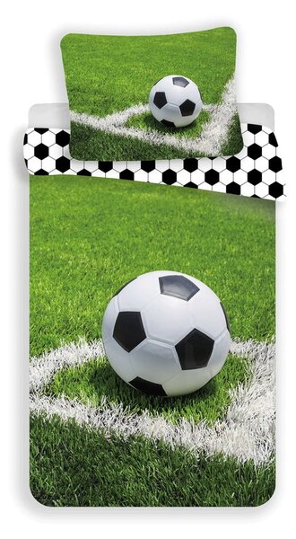 Zielona bawełniana pościel dziecięca jednoosobowa 140x200 cm Football – Jerry Fabrics