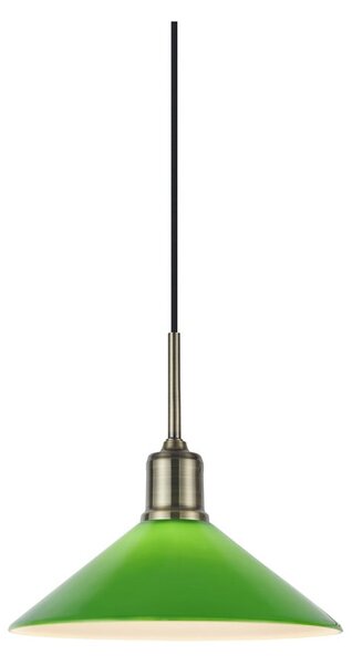 Lampa wisząca w kolorze mosiądzu z zielonym szklanym kloszem ø 25 cm Vela – Markslöjd