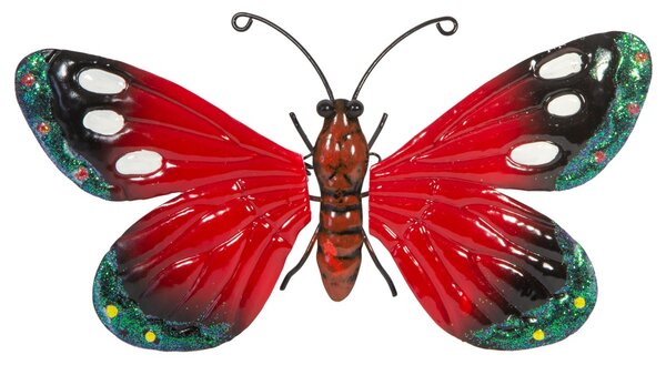 Motyl dekoracyjny 26cm czerwony