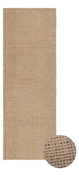 Wełniany chodnik odpowiedni do prania/tkany ręcznie w naturalnym kolorze 80x230 cm Unexpected Wool – Lorena Canals