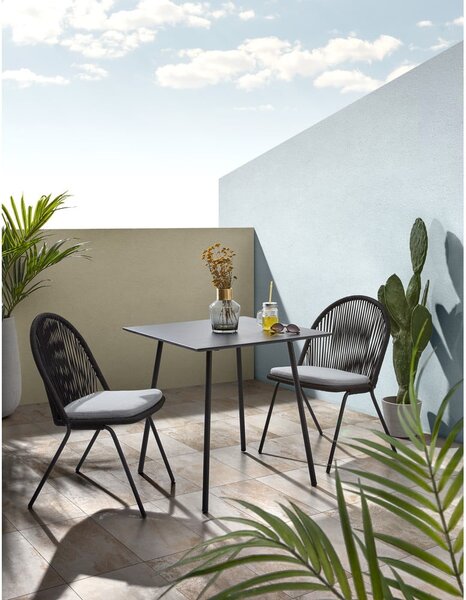 Czarny stół Kave Home Ulrich, 75x75 cm