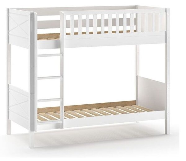 Białe piętrowe łóżko dziecięce 90x200 cm Scott – Vipack