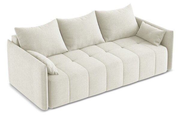 Beżowa rozkładana/ze schowkiem sofa 225 cm Moku – Makamii