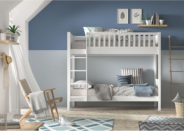 Białe piętrowe łóżko dziecięce 90x200 cm Scott – Vipack