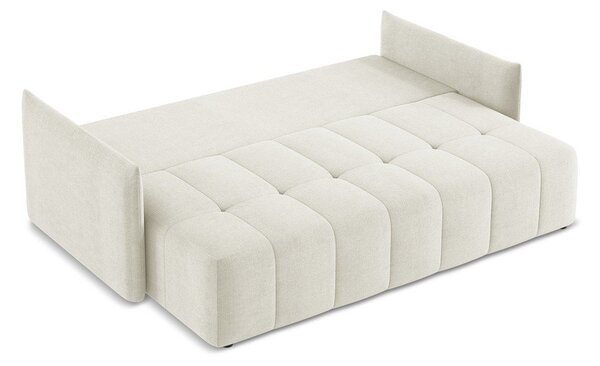 Beżowa rozkładana/ze schowkiem sofa 225 cm Moku – Makamii