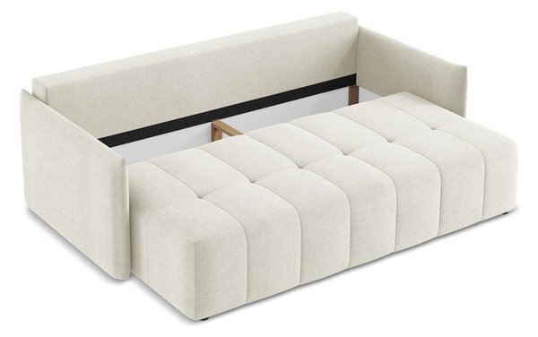 Beżowa rozkładana/ze schowkiem sofa 225 cm Moku – Makamii