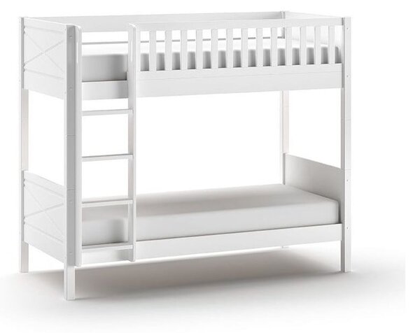 Białe piętrowe łóżko dziecięce 90x200 cm Scott – Vipack