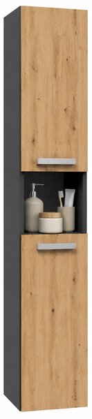 Industrialny słupek z koszem do łazienki dąb artisan antracyt Z7-B48