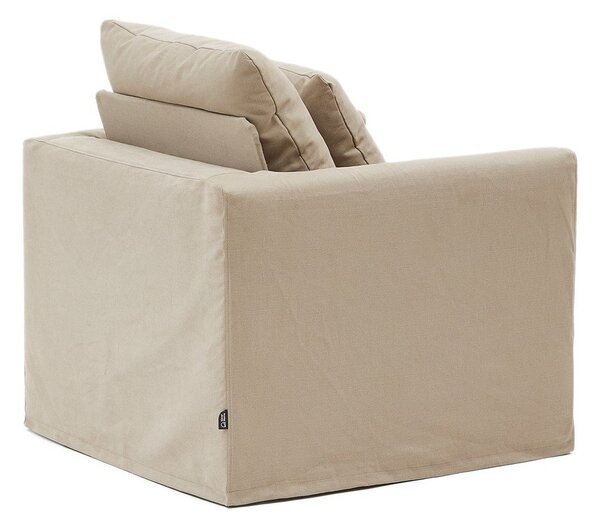 Beżowy lniany fotel Nora – Kave Home